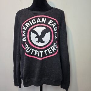 American Eagle Sweatshirt Women's Medium Graphic Logo